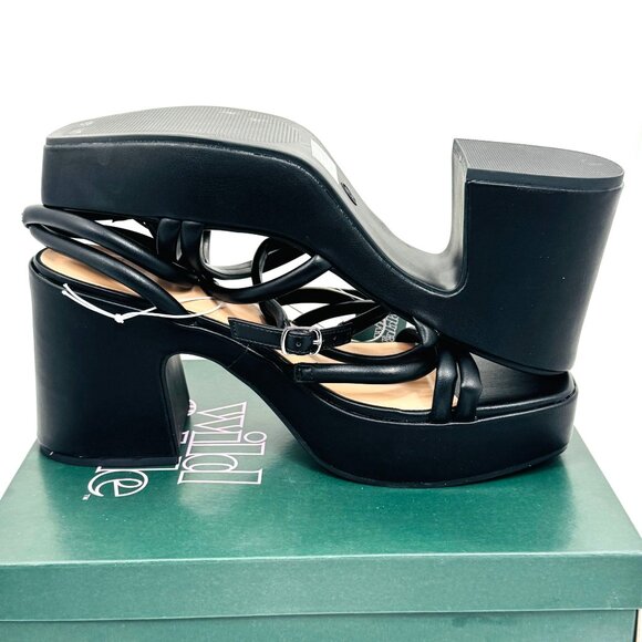 Wild Fable Black Astro Strappy Heels 4" Platform w/ Memory Foam Womens Sz 13 NIB - Picture 7 of 9
